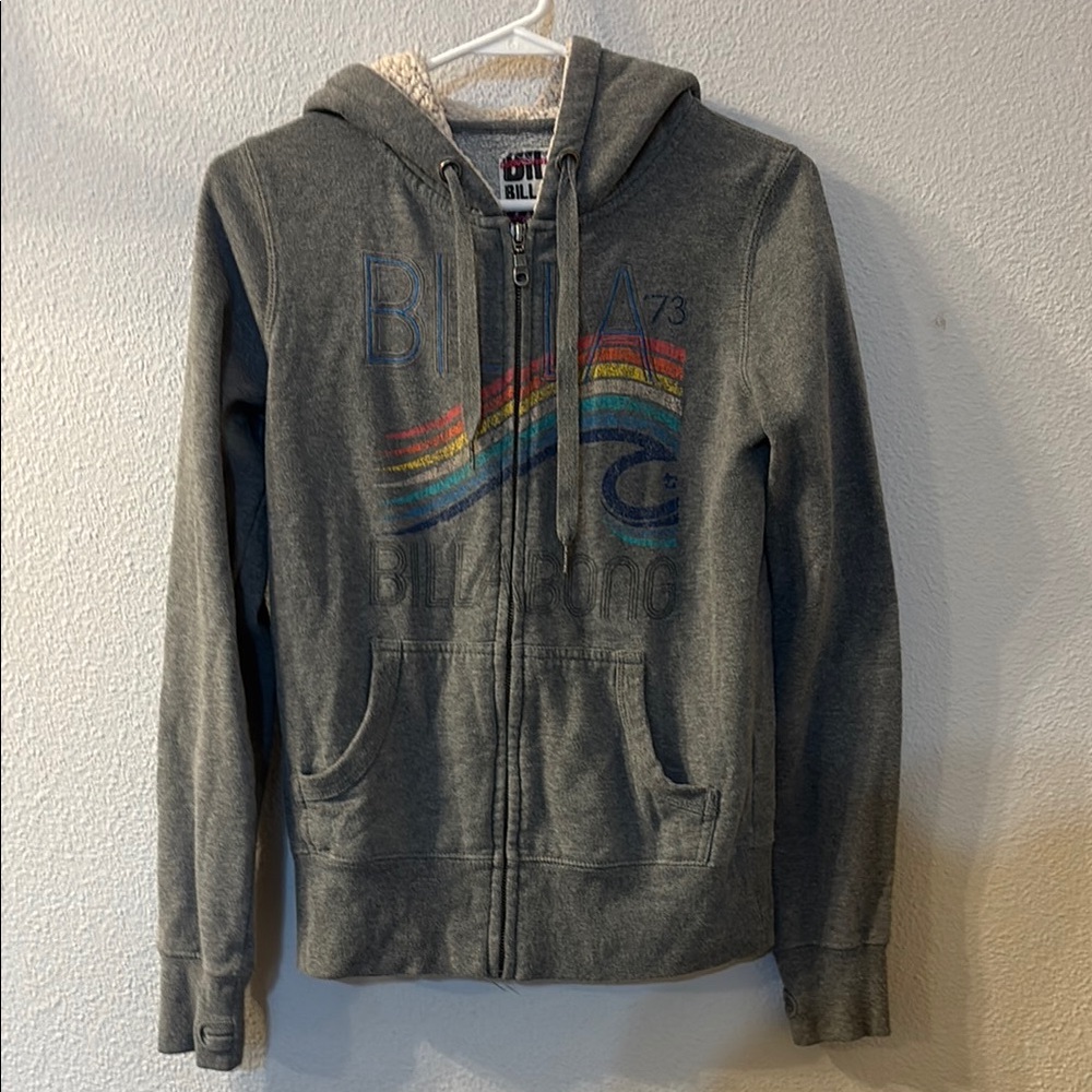 Billabong Gray Hoodie with Rainbow Logo